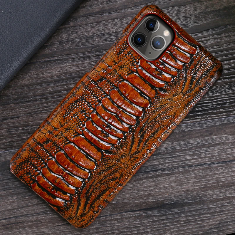 Чехол для телефона из натуральной кожи iPhone 11 Pro чехлы с текстурой ноги страуса Apple