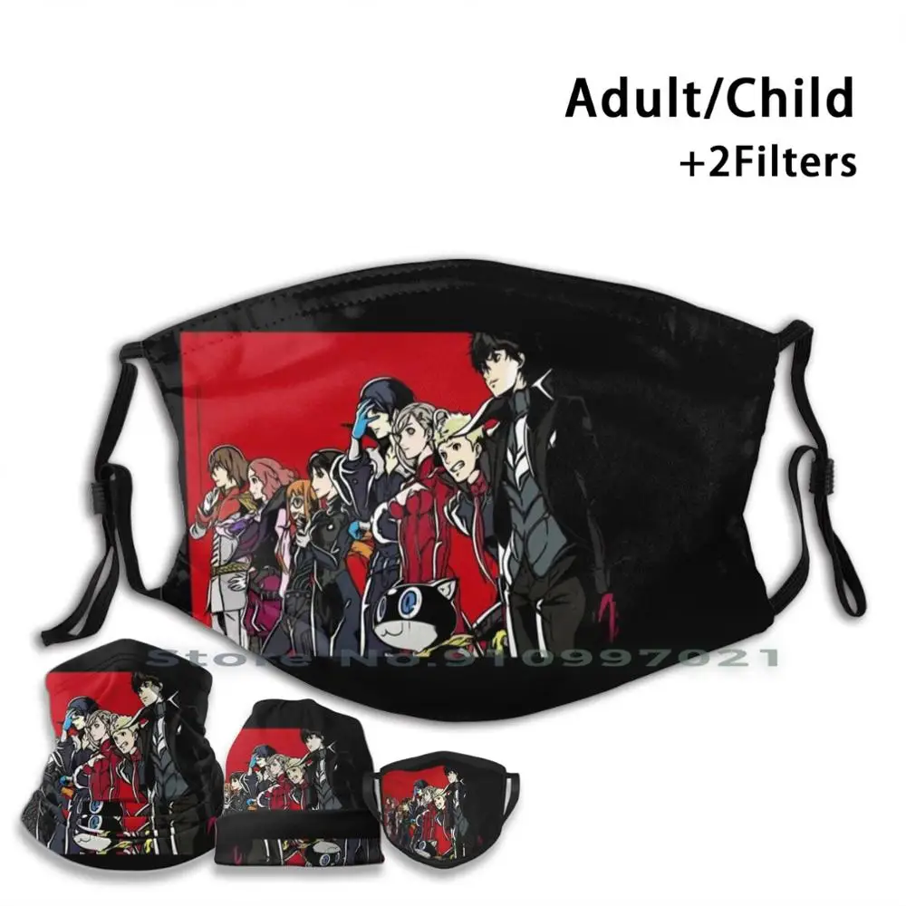 Многоразовая маска для лица Persona 5 #2 с фильтрами детей и взрослых игра Joker видео The
