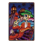 Сахарный череп металлический знак потертый шик Мексиканская фестиваль День мертвых для постер на стену бар тату-магазин Арт Декор для дома DU-3239A