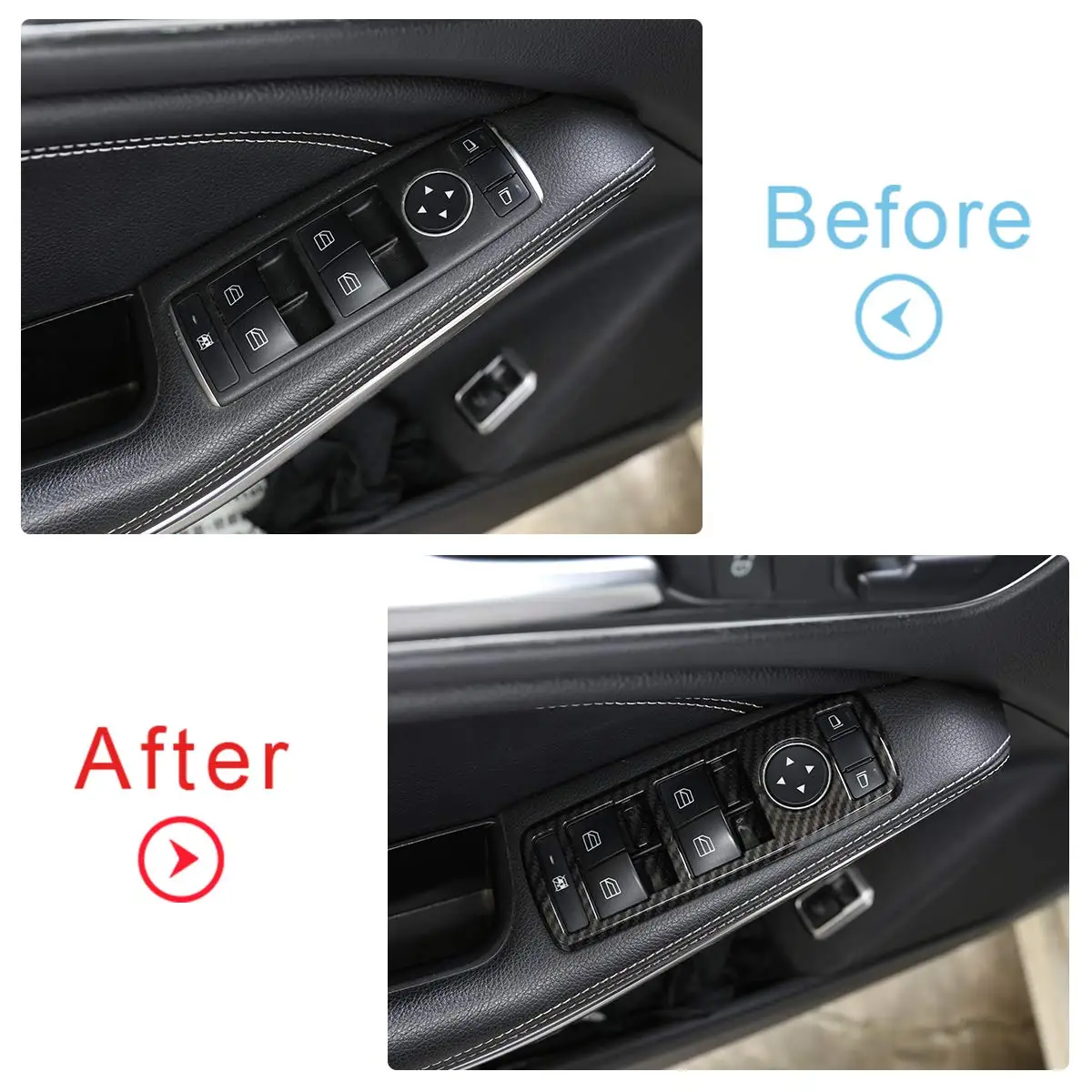 Стильная крышка кнопки переключателя стеклоподъемника из АБС-углеволокна для