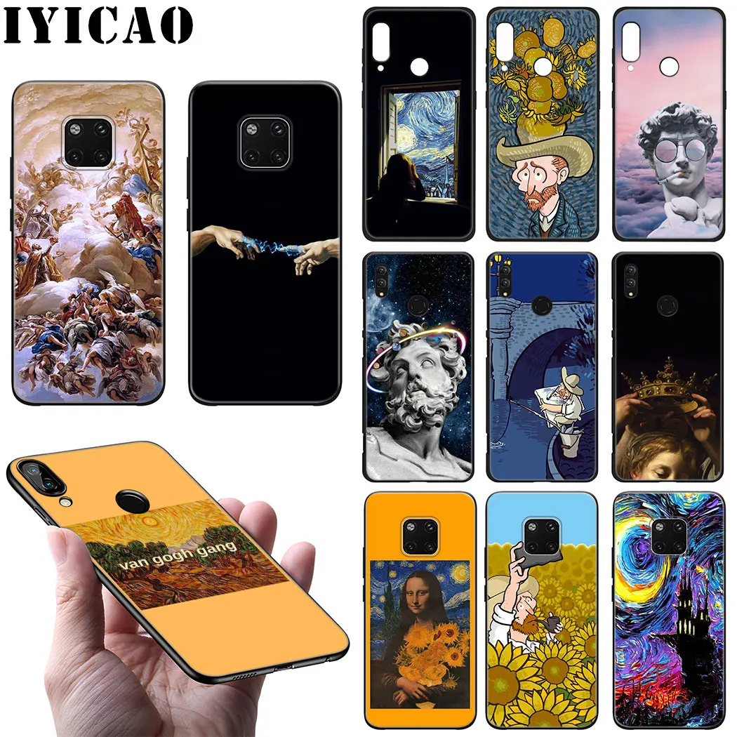 Искусство Ван Гог &quotМона Лиза&quot Дэвид мягкий чехол для Huawei Y9 премьер Mate 10 20 30 Lite