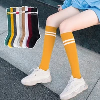 womens tube socks autumn and winter parallel bars calf socks japanese jk college style cotton socks striped knee socks trend
