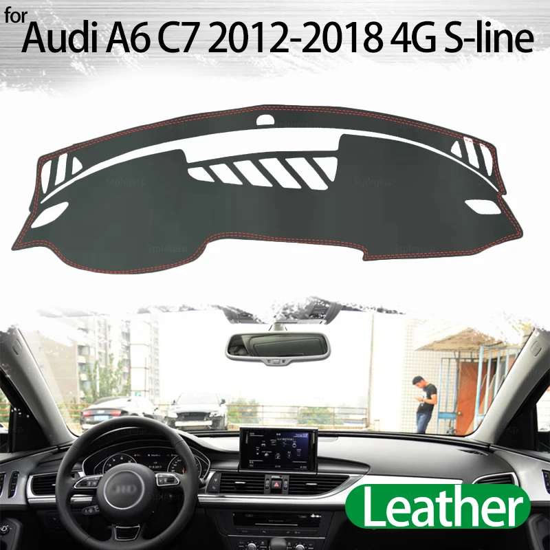 

PU Leather Dashmat Dashboard Cover Mat Carpet Car-Styling accessories for Audi A6 C7 2012-2018 4G S-line