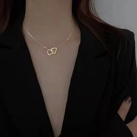 classic charm women heart pendant necklace for women fashion gold plated clavicular chain charm women wedding party jewelry