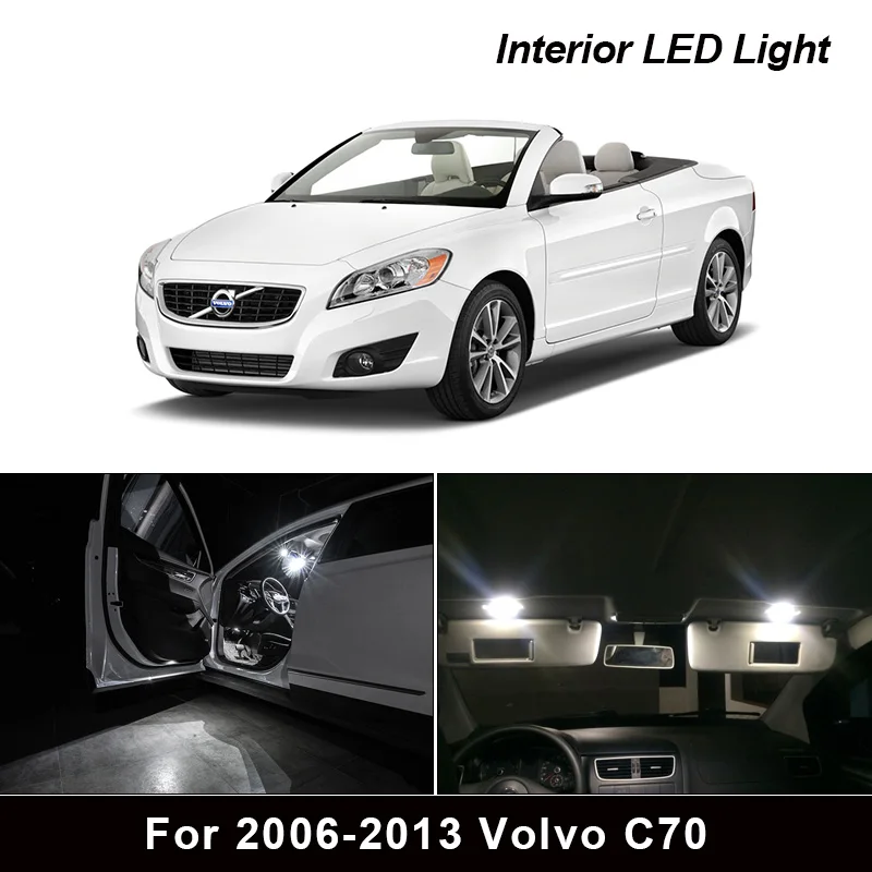 

13 шт. белые светодиодные с Canbus Автомобильный интерьер Комплект ламп для 2006-2013 Volvo C70 led интерьер КУПОЛ багажник огни