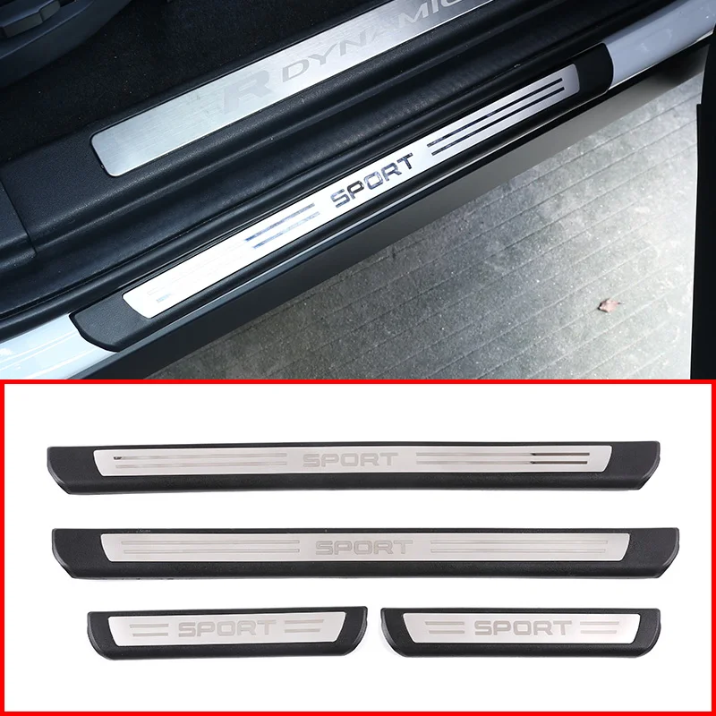 Накладка на порог двери для Land Rover Discovery Sport L550 19 20 Черная защитная из АБС пластика