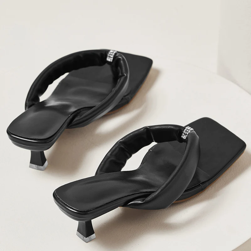 

Women Shoes Slippers Female Rhinestones Heels Rubber Slippers Women Flip Flop Women Summer Footwear Flip-Flops Ladies Slides