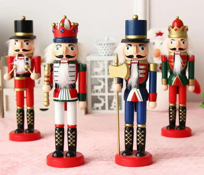 

Christmas Coloured Drawing Wood Soldiers Puppet Toys Desk Office Bedroom Decor Ornament Nutcracker Doll SN2572