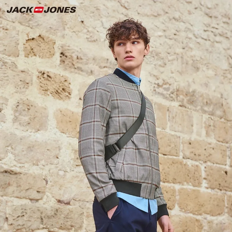 Мужская бейсбольная куртка в клетку JackJones уличная одежда 219121545 |