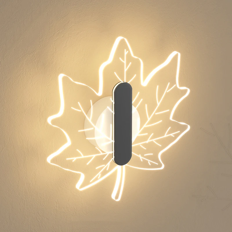 

Creative LED Wall Lamp Nordic leaf light for bedroom living room aisle indoor lighting fixtures can be used as ceiling lamp