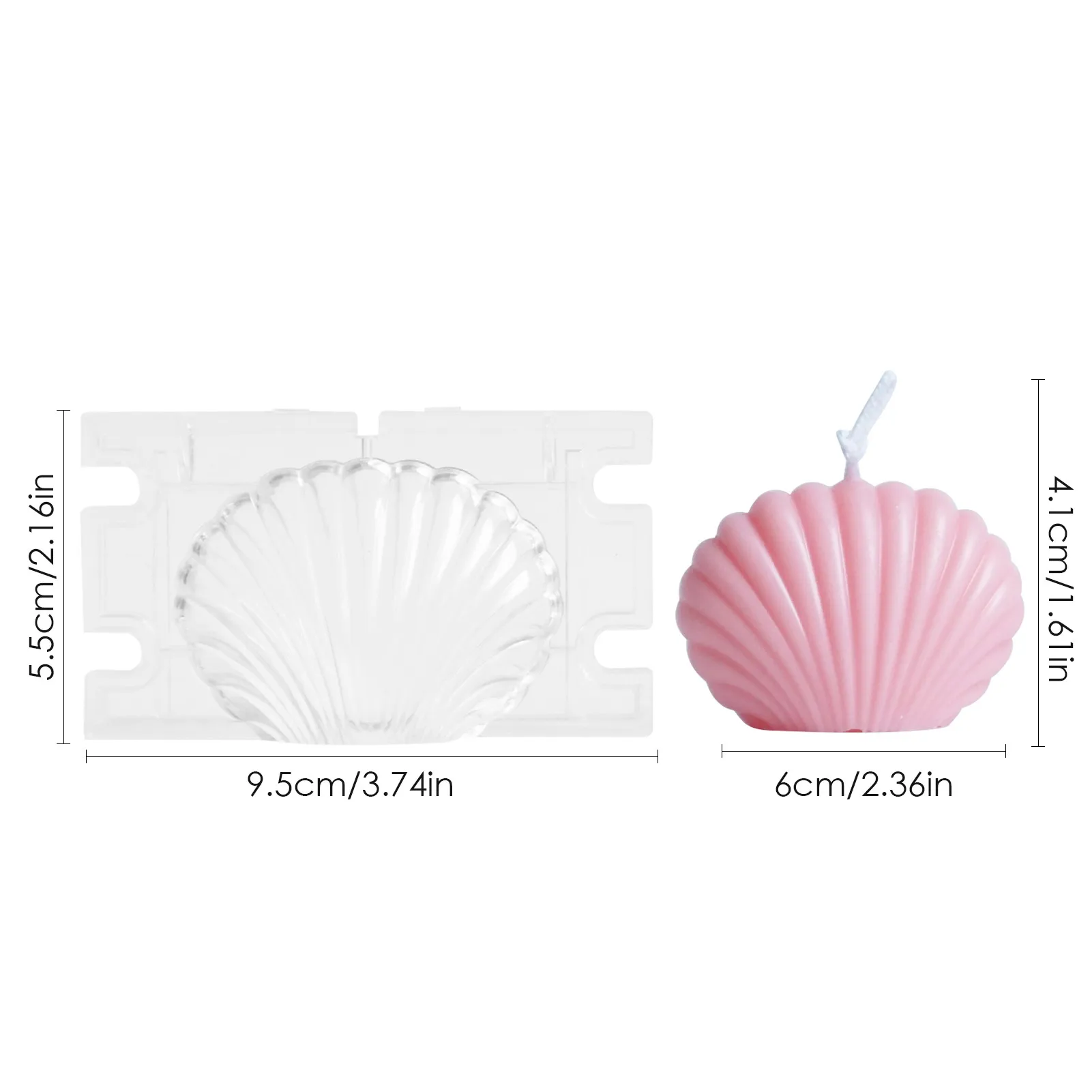 

3D Sea Shell Shape Mold Plastic DIY Candle Mold Small Shell Mould For Cake Pastry Baking Decorating Tools Candle Soap Moulds