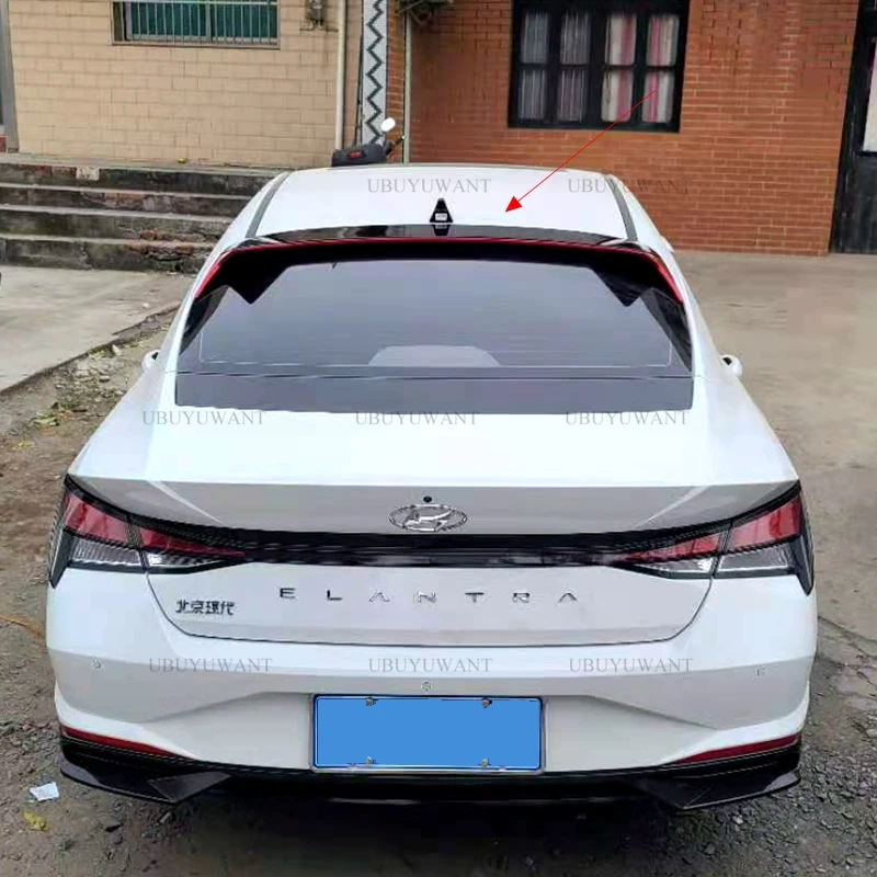 

UBUYUWANT For Hyundai Elantra 2020 2021 Roof Spoiler ABS Material Car Rear Wing Elantra Spoiler For Hyundai Elantra Roof Spoiler