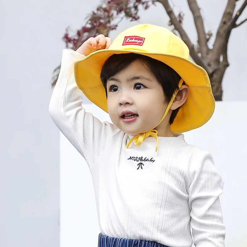 

Autumn kids Hats for Boys Girls Letter Print Bucket Hats Casual Caps Reversible Sun Headwear