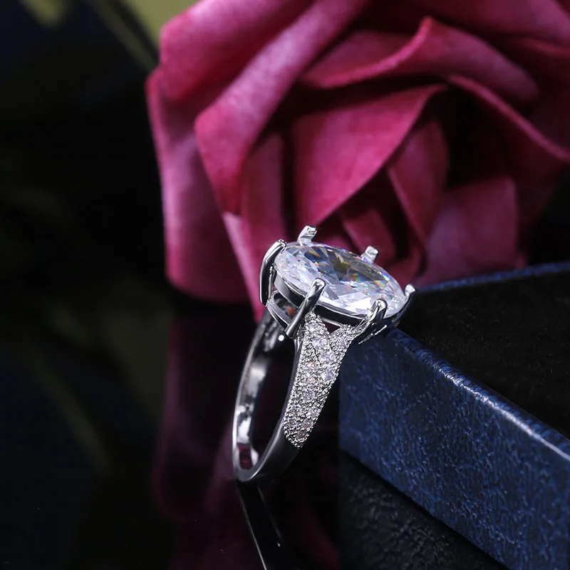 Modyle 2019 Fashion Classic Six Claw AAA Zircon Wedding Rings for women Jewelry Engagement Female Crystals Ring Gift | Украшения и