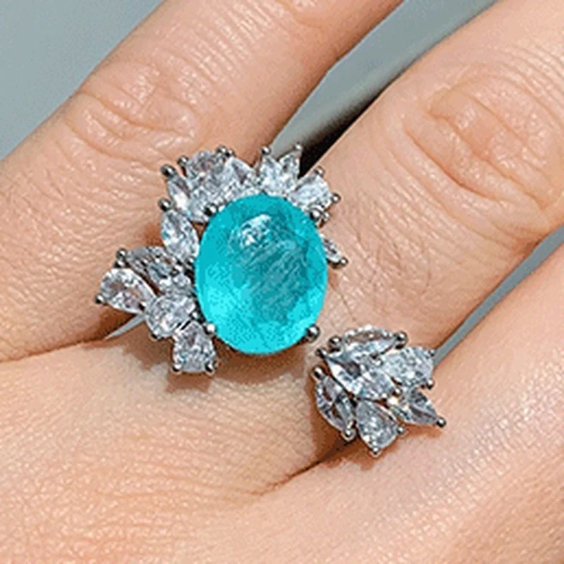 

New simple s925 sterling silver emerald ladies ring opening can be adjusted