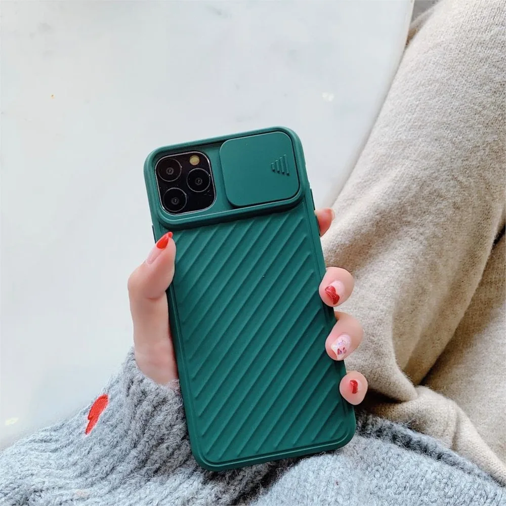 

Slide Camera Lens Protector Case for IPhone 11 Soft Silicone Cover for IPhone 11 Pro/11 Pro Max Matte Back Cover