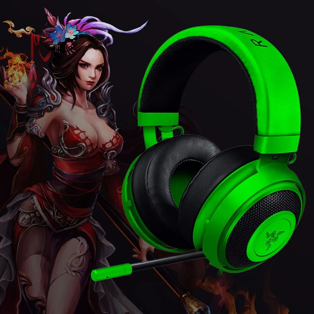 Универсальные наушники razer Kraken V2 3 цветов 3,5 мм, проводные наушники с шумоподавлением, игровая гарнитура с микрофоном