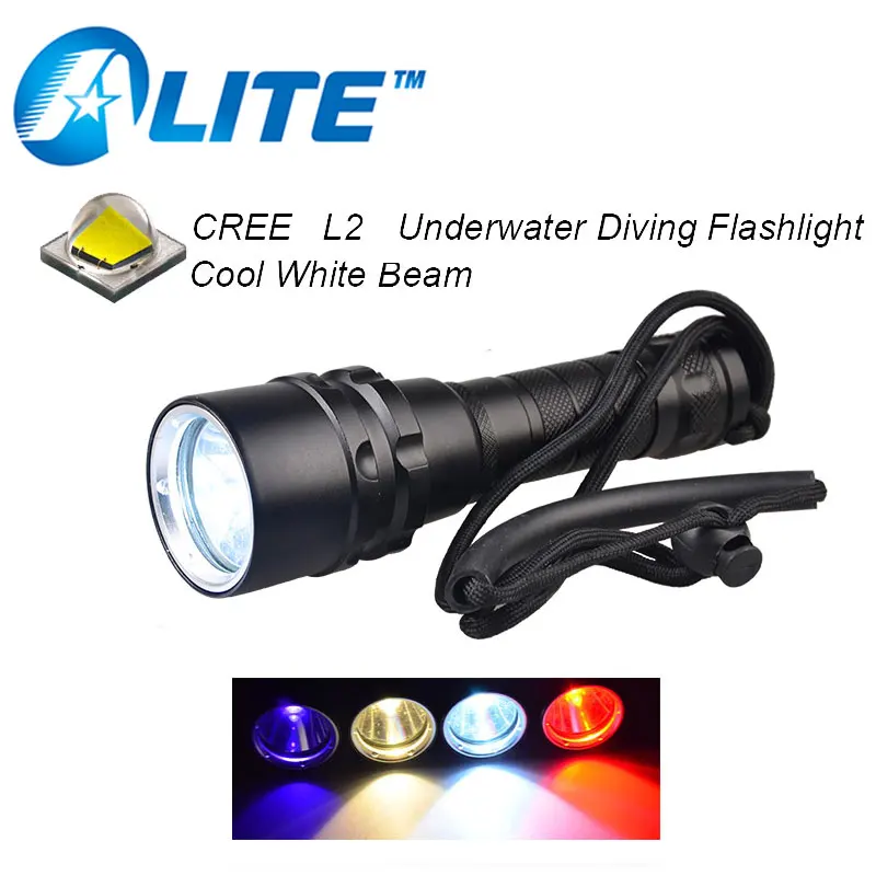 [ ] CREE XM-L2 XML-T6 светодиодный профессиональный светодиодный фонарь для использования под водой Дайвинг фонарик водонепроницаемый фонарь
