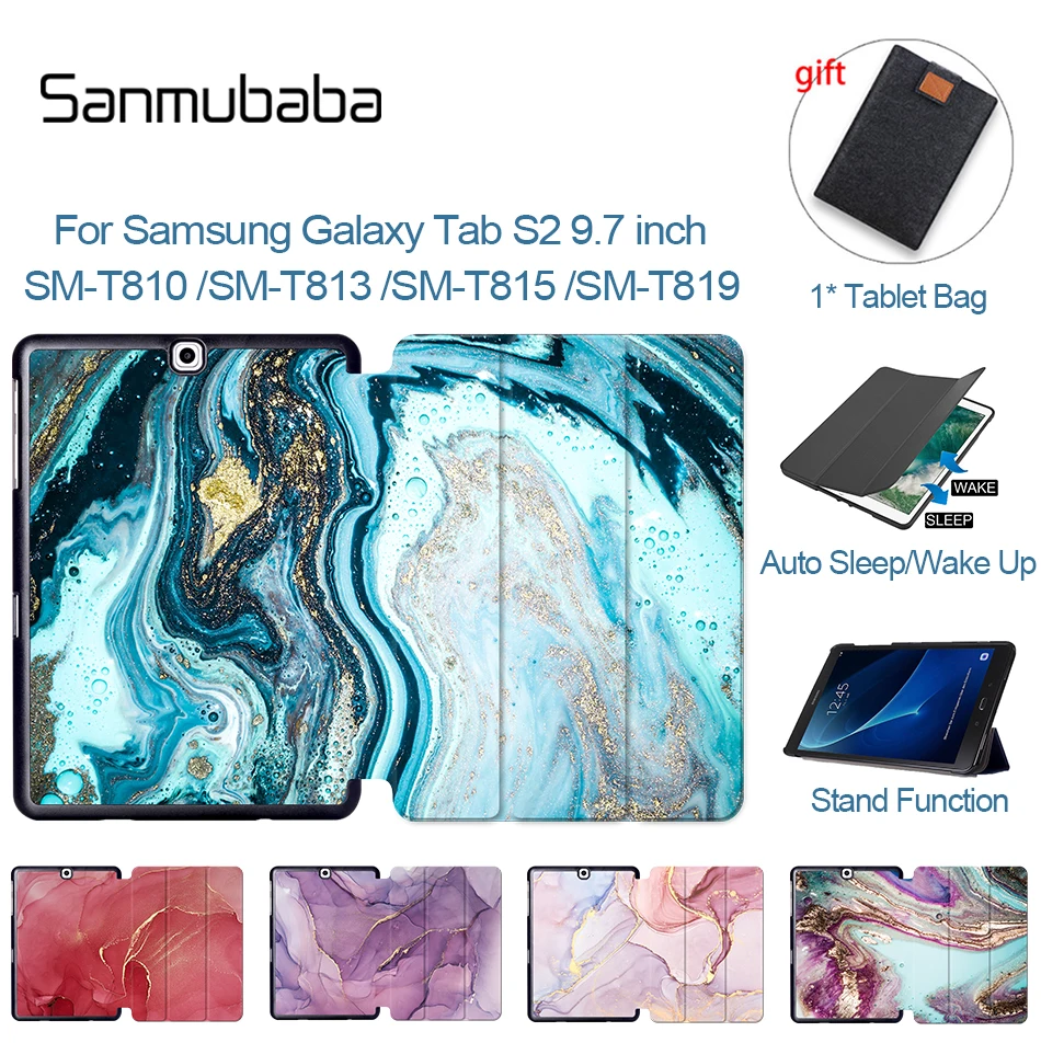 

Sanmubaba чехол для Samsung Galaxy Tab S2 9,7 дюймов Тонкий чехол-книжка из искусственной кожи с подставкой и окошком для быстрого ответа смарт-чехол для пл...