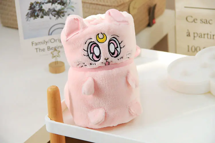 Sailor Moon Luna/мягкое плюшевое одеяло с рисунком кота из мультфильма Kawaii в виде животного, собаки, красоты, креативное, офисное, кондиционер, одеяло для обеда, детское одеяло - Цвет: B