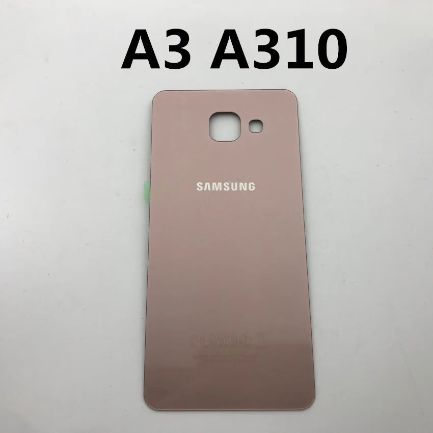 Для samsung Galaxy A3 A310 A5 A510 A7 A710 задняя крышка батарейный чехол 3D стекло задняя крышка корпус крышка задняя дверь чехол Замена - Цвет: A310 rose gold
