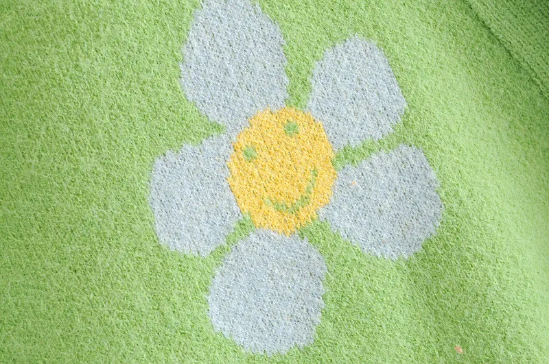 Fashion Winter Sweaters Cute Light Green Symbol Life Spring with Flower Print Women Tops Christmas |
