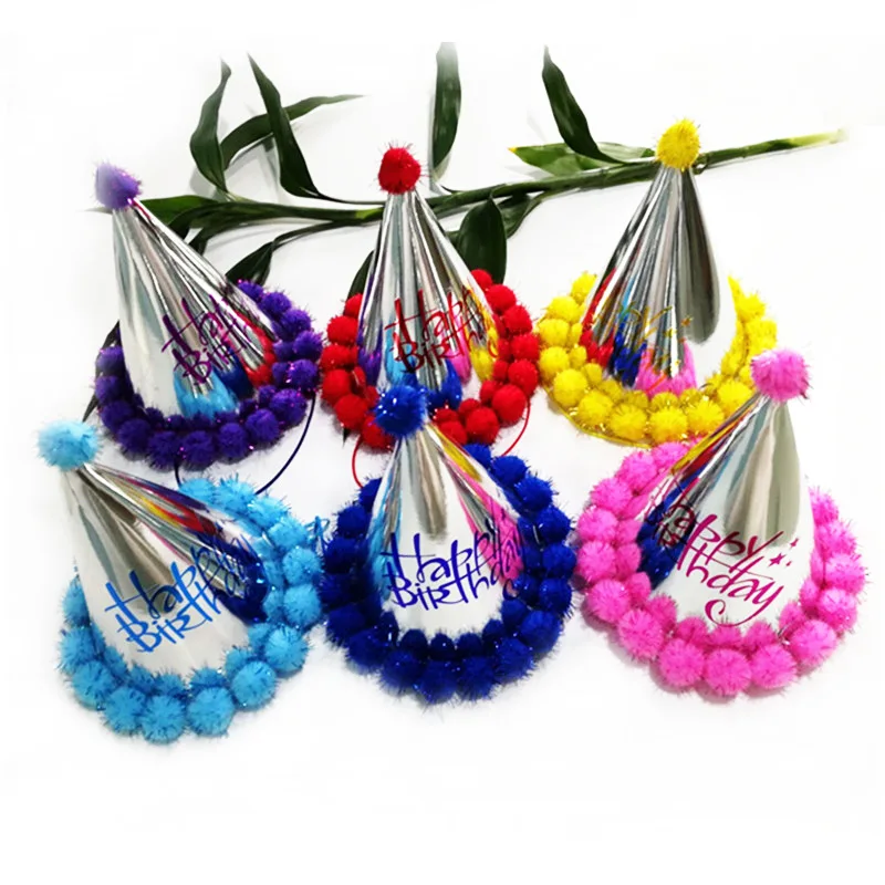 Шапка на день рождения для детей украшение дня серебряная Лазерная бумажная