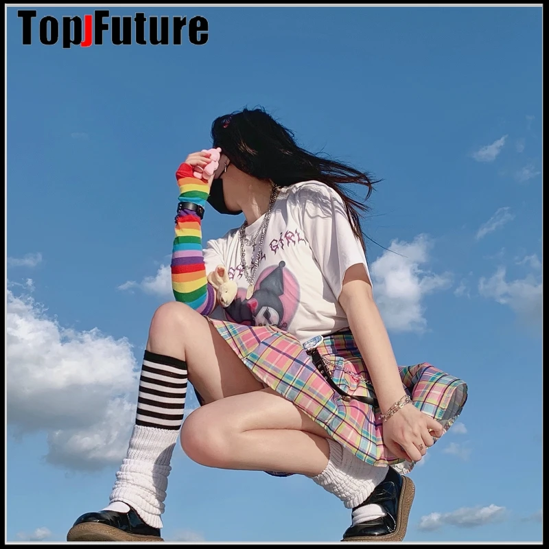 Гольфы женские хлопковые в полоску для косплея |