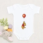 Одежда для маленьких мальчиков и девочек, боди для новорожденных, пух, медведь, мультяшная графика, удобное милое белое боди для малышей, Одежда для младенцев