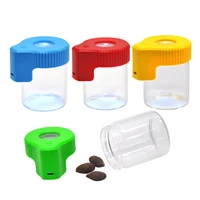 3 in 1 led glass tobacco storage jar 155ml perspective vacuum weed stash box magnifying viewing container smoke accessories