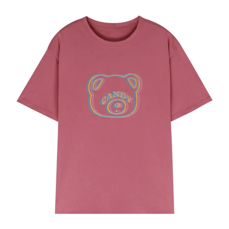 

HOT dizzy bear Japanese printing loose wild casual round neck T shirt short sleeve shirt 2020 summer fresh sweet women clothing