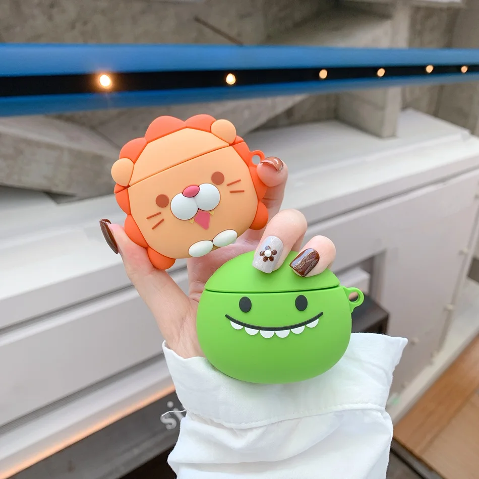 3D Дельфин чехол для наушников Airpods 2 чехол силиконовый КИТ чехол для Airpods чехол Цветок для наушников чехол для наушников кольцо ремень