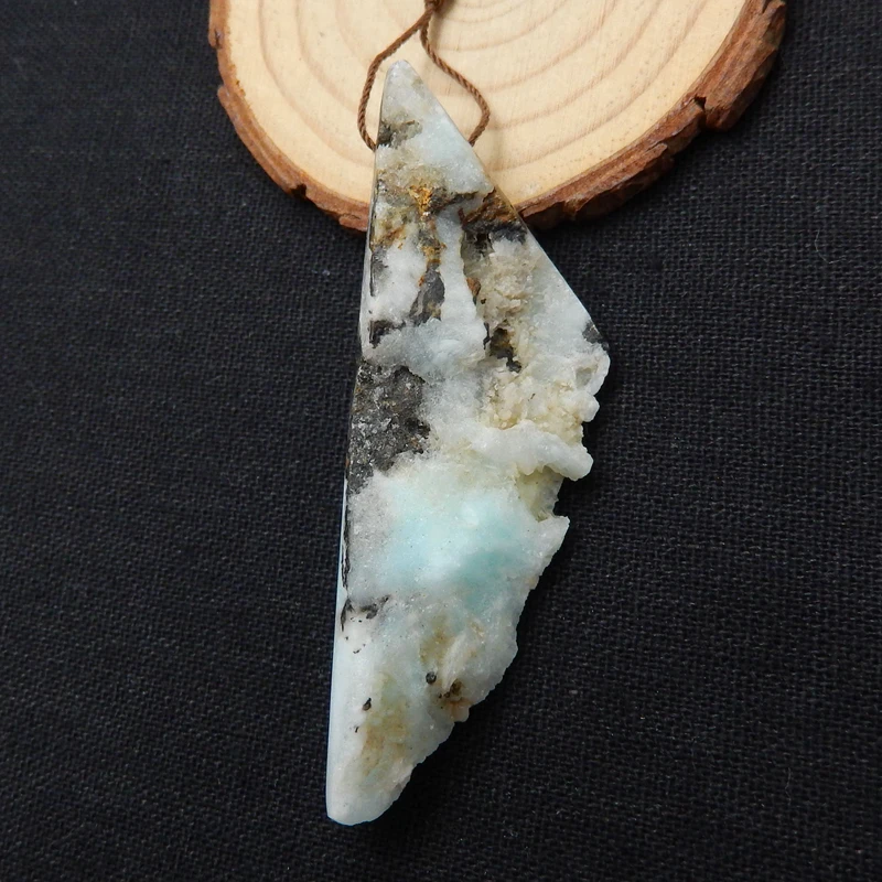 Распродажа 1 шт. длинное ожерелье с подвеской из натурального камня Larimar 73x25x15 мм 29