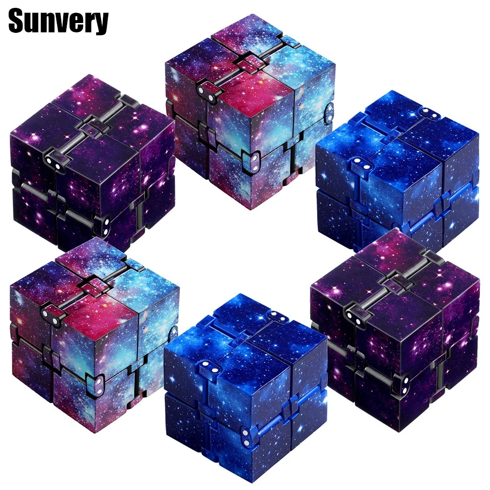 

Infinity cube Galaxy Fitget toy Office desk fidget Antistress Hand Flip Stress reliever Decompression adhd Gift Toys for Age 3+
