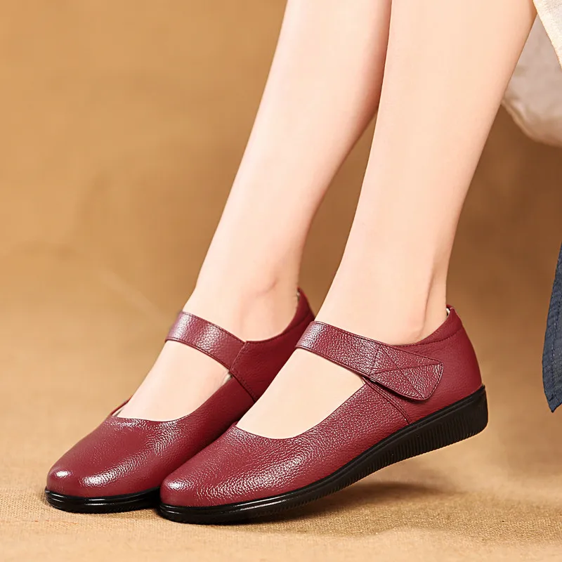 RYVBA woman 2019 women genuine leather spring autumn ladies mother girls new causal shoes sneakers round toe flats | Обувь