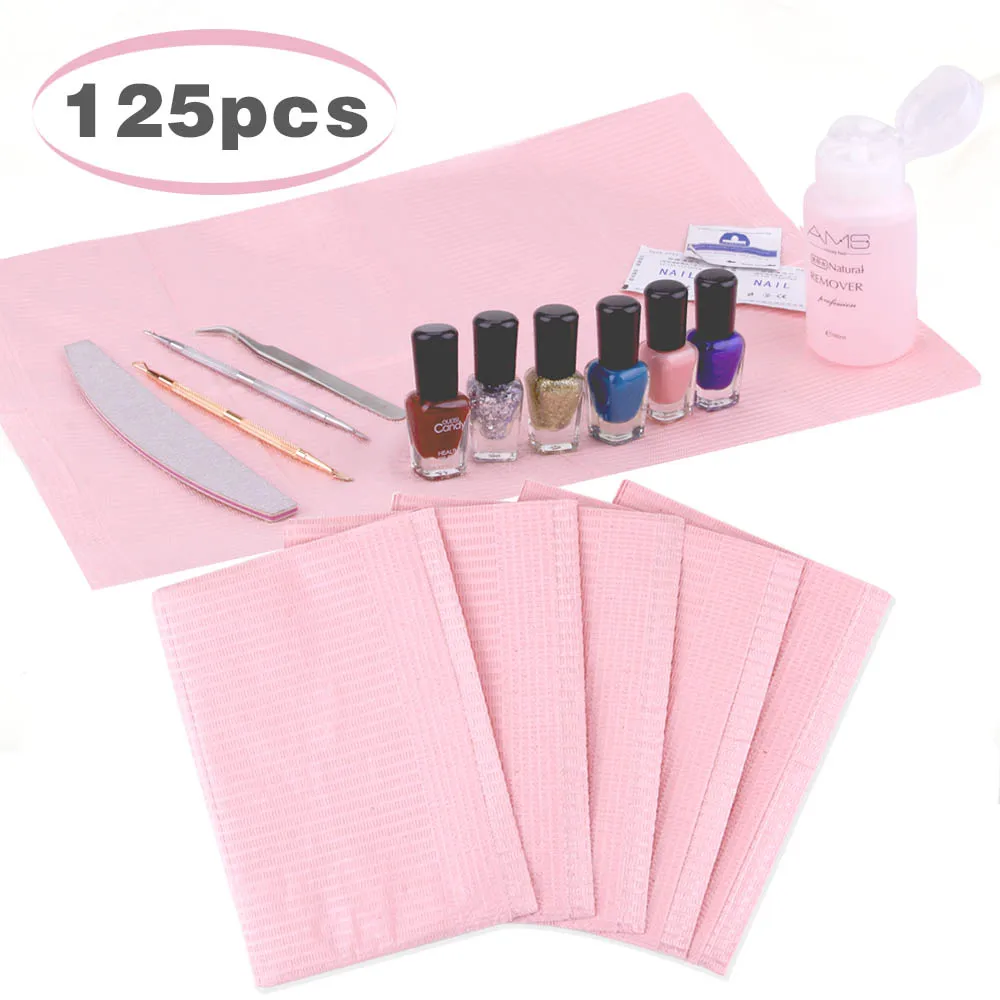 

5/125Pcs Nail Art Table Mat Disposable Clean Pads Beauty For Nails Care Polish Waterproof Tablecloths Manicure Tool Lint Paper