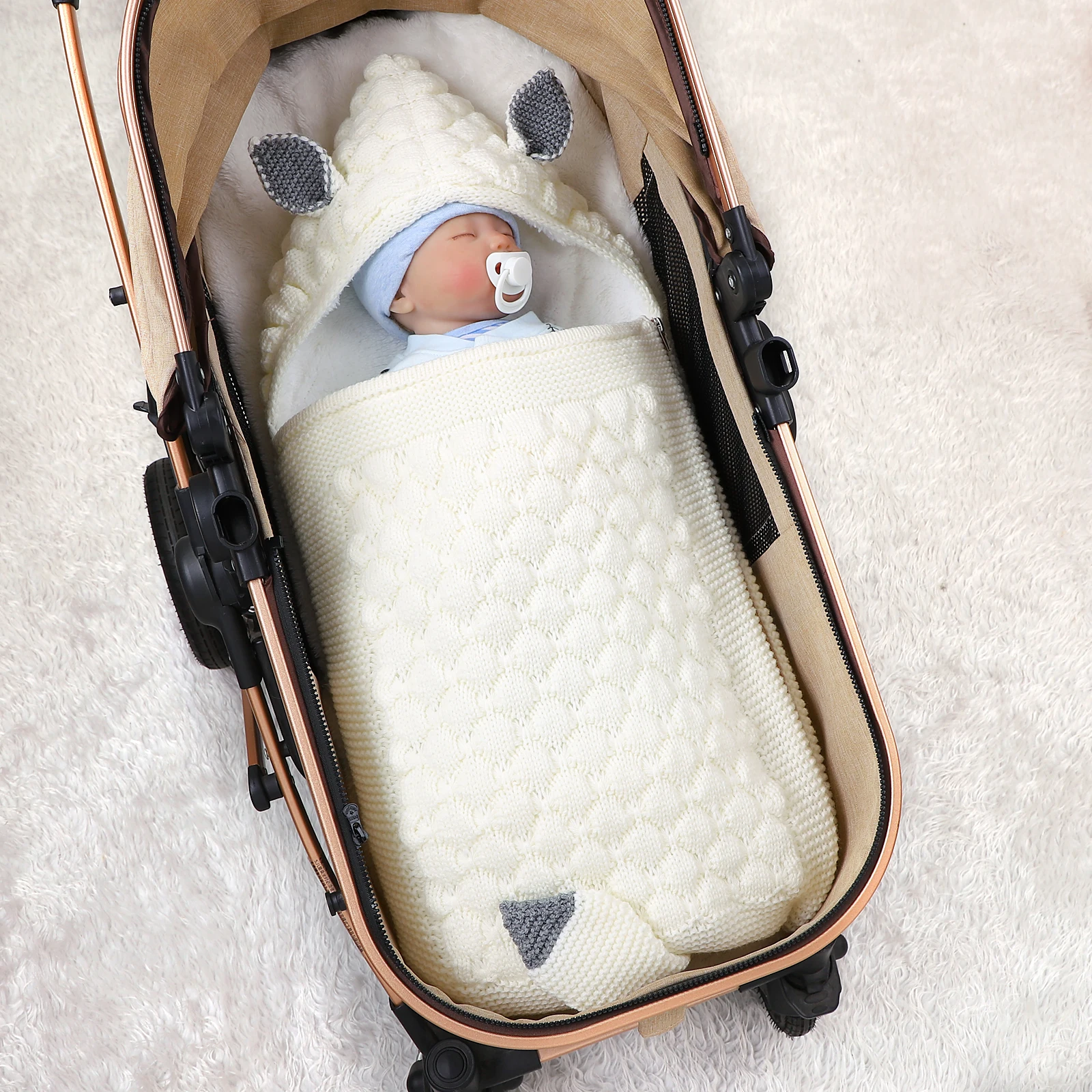 

Baby Sleeping Bags Envelopes Autumn Winter Zip Up Newborn Boy Girl Sleep Sack for Stroller Toddler & Infant Outdoor Swaddle Wrap