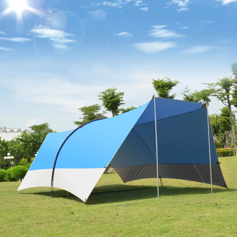 color blue Открытый кемпинг навес для защиты от солнца для дождливой погоды Fly палатки тент укрытие и защиты от солнца для пляжного пикника Anyhike - Цвет: color blue