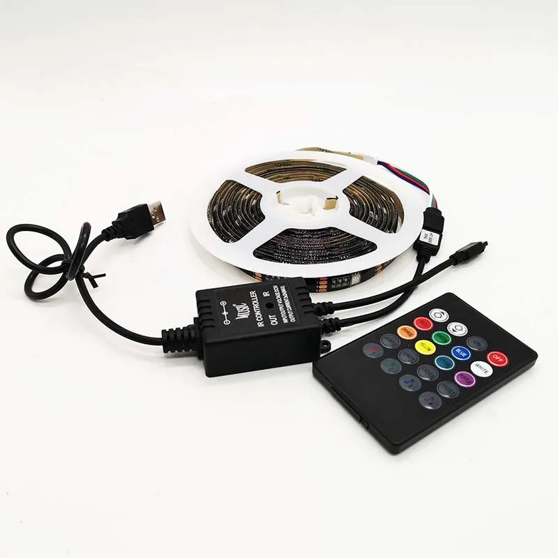ZUCZUG USB музыкальный Датчик ТВ фон Светодиодная лента 5V5050 7,5 Вт RGB умный зондирующий светодиодный светильник полоса 1 м домашний декор комнаты Светодиодная лента