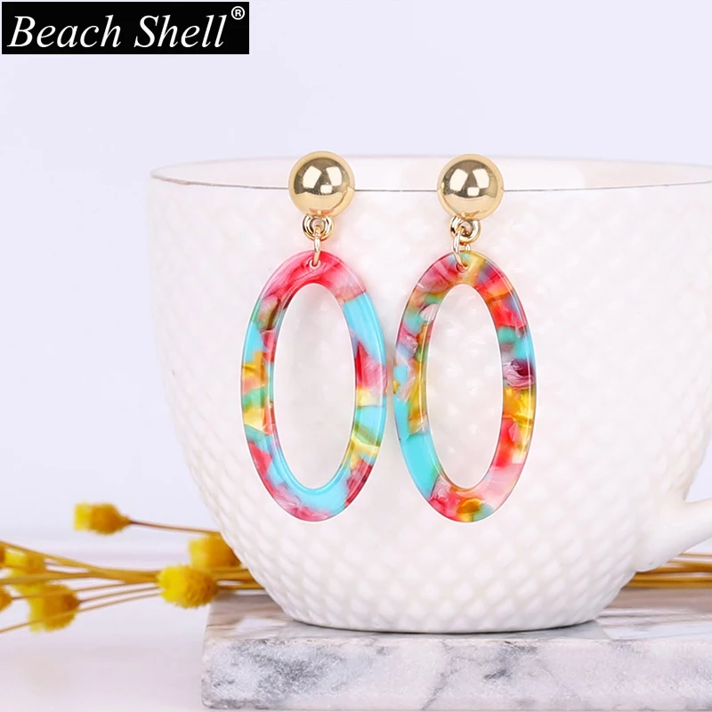 

Acrylic earrings for women 2021 korea handmade geometric bohemian vintage popular earrings