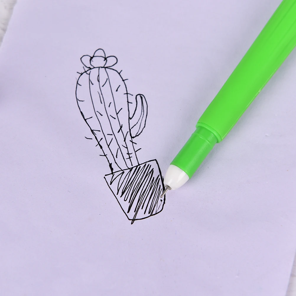 

1PC Gel Ink Pen Green Cactus With Flower Pen Promotional Gift Stationery School & Office Supply