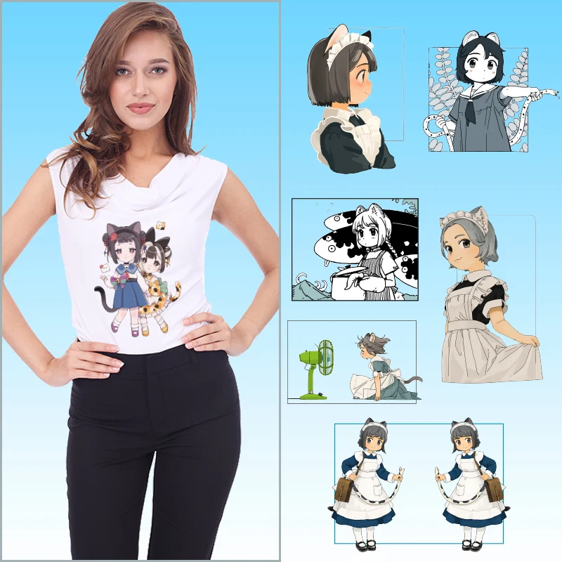 

Cartoon images of Girls Heat Transfer Stickers on Clothes Printed Ironing For Clothing Patches for Kids Clothing Jacket