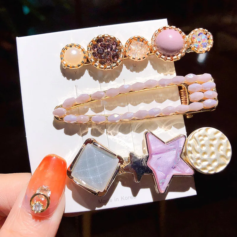 

Pearl Hair Clips Set Side Clip Word Clip Korean Hair Accessories Girl Hairpin Simple Wild Bangs Clip Top Clip Headdress spinki