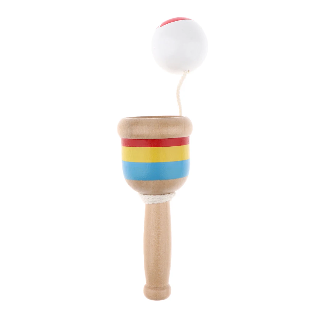 

Wooden Cup And Ball Toy Primitive Folk Pin Game Classic Kendama Toy