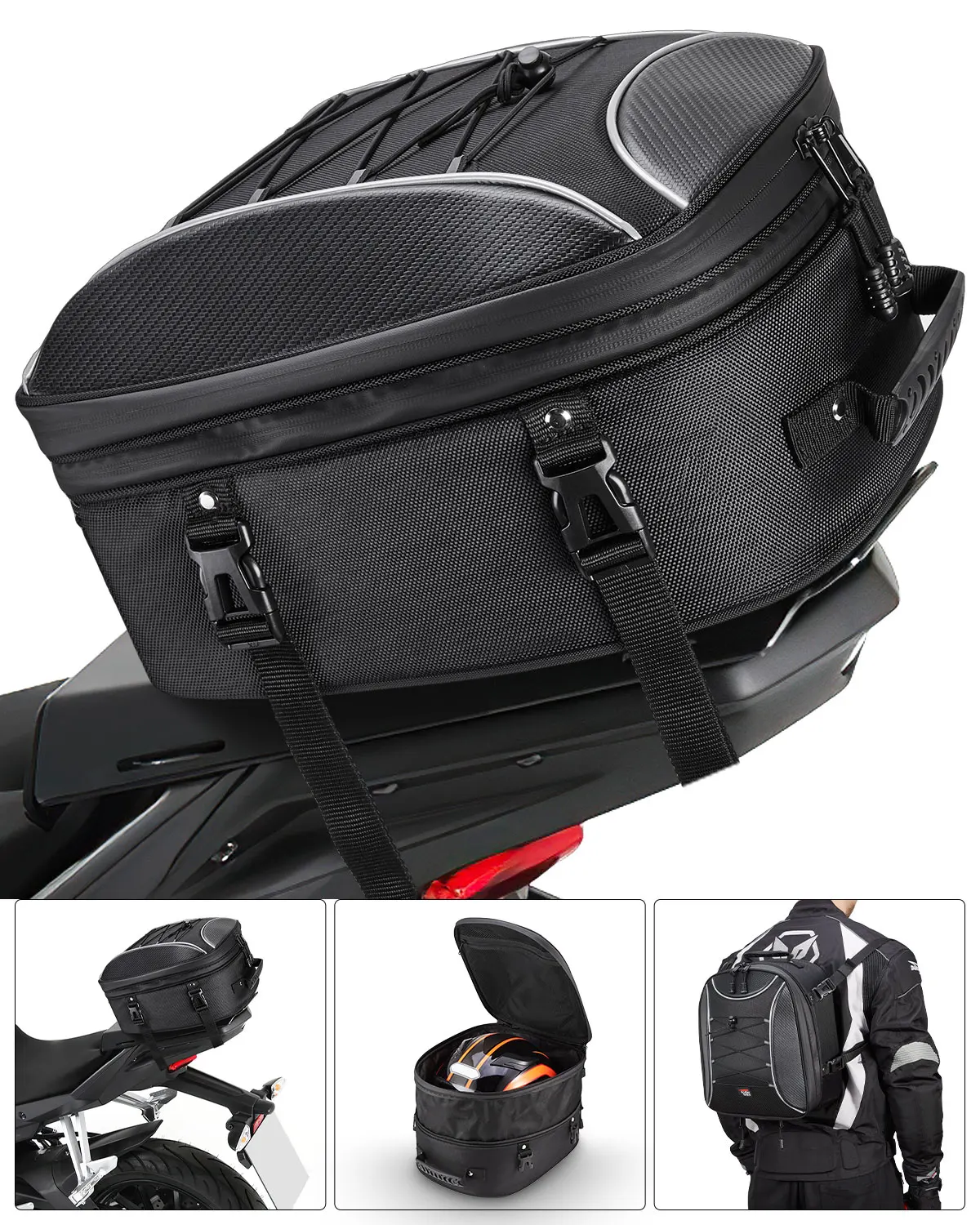 For BMW Multi-functional Tail Bag For Honda Motorcycle Rear Seat Backpack Bag Durable High Capacity Rider Waterproof For MT09