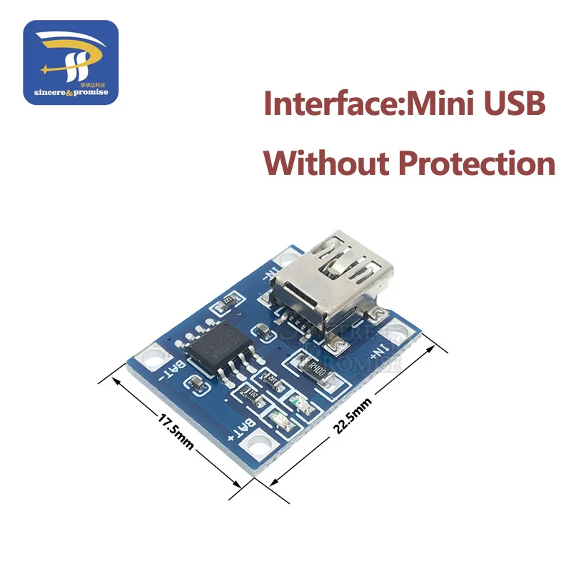 Зарядный Модуль TP4056 5 шт./лот Mini Micro USB Type c В 1A 18650 литиевая батарея зарядная плата с