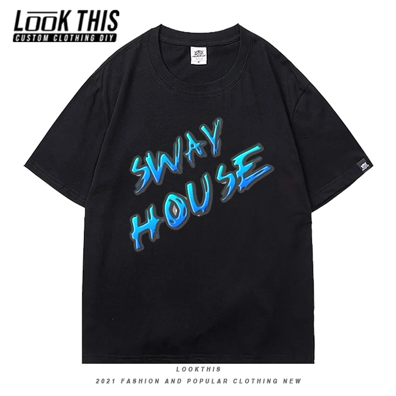 

Tv Series Sway House T-shirts 2021Teen Letter Print T-Shirt Men Summer Tee Tops O-Neck Short-Sleeved Cotton T Shirt Streetwear