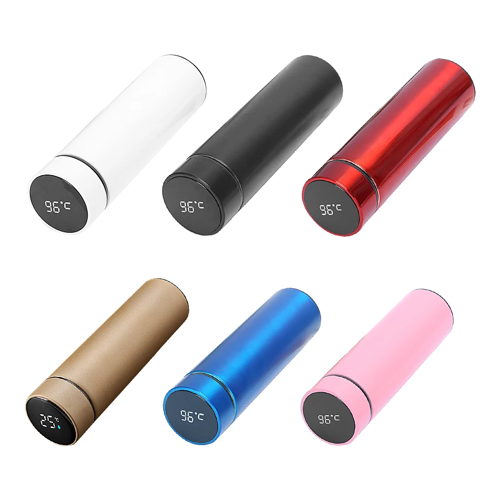 

Smart 304 Stainless Steel Vacuum Water Cup Temperature Display Cup Business Gift in-Car Thermos 500ml
