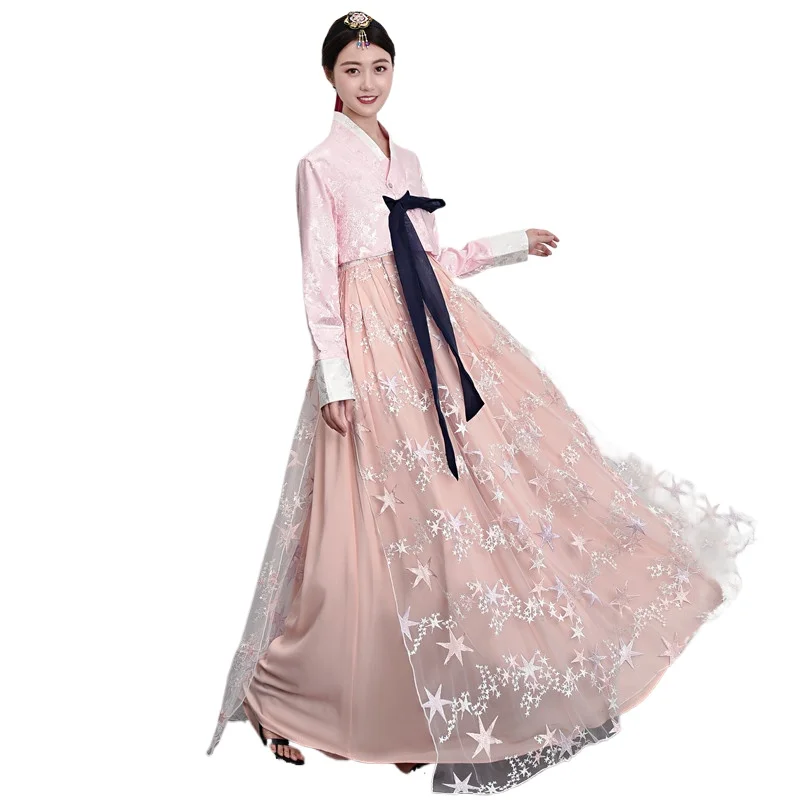 Korean Fashion Ancient Costume Women Hanbok Dress Stage Performance Traditional Court Wedding Pincess Minority Clothing | Тематическая