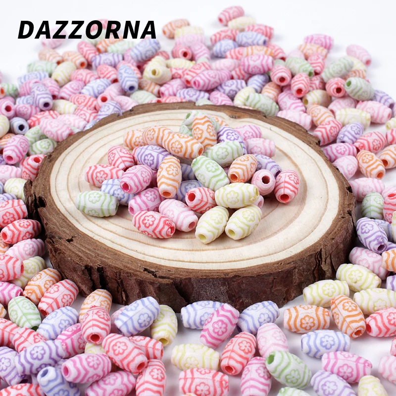 

50/100/200Pcs New Acrylic Beads Long Round Shpae Loose Beads For Jewelry Making DIY Necklace Bracelet Accessories